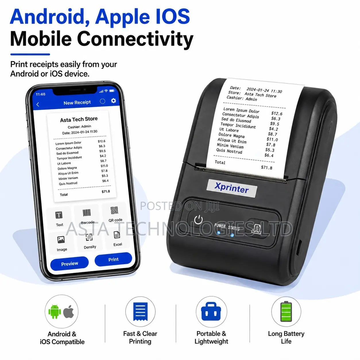 Mini Printer 58mm Thermal