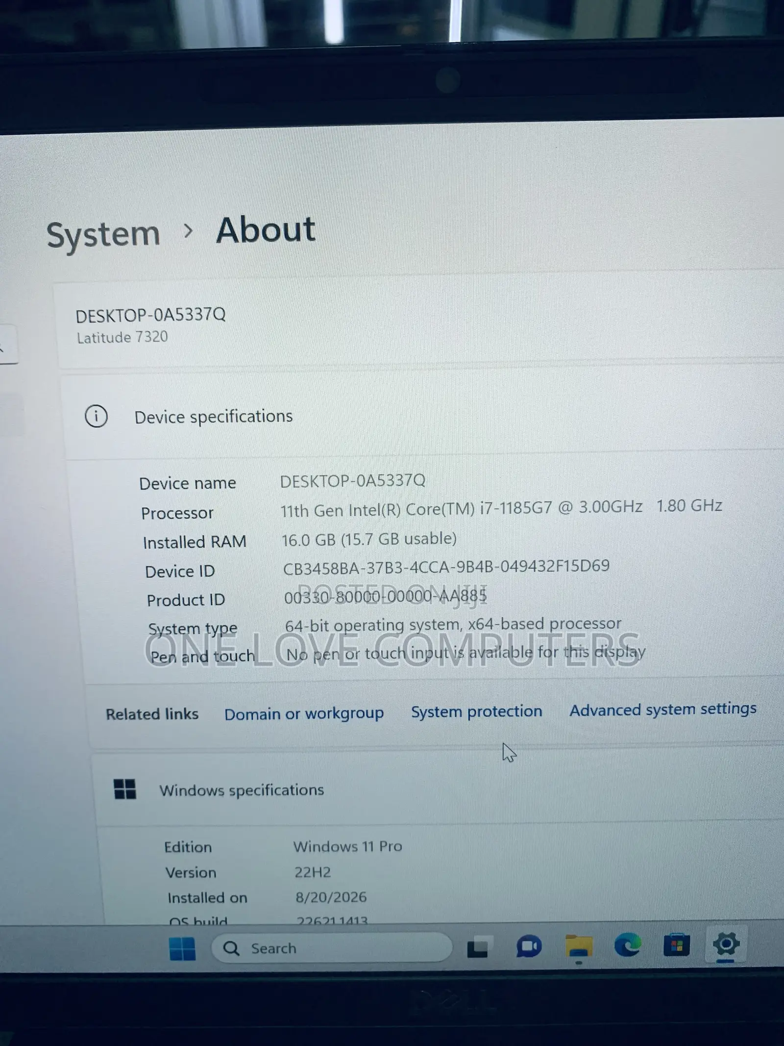 Laptop Dell Latitude 7320 16GB Intel Core i7 SSD 512GB