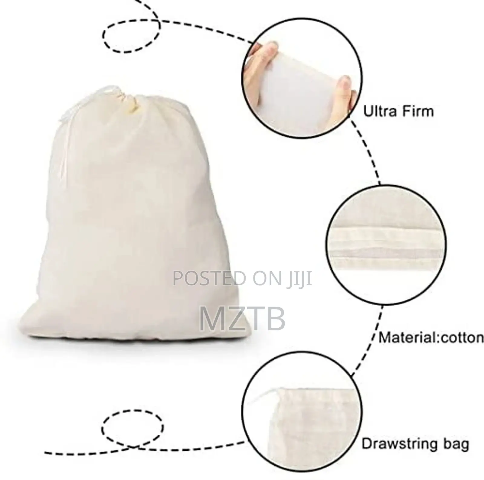 Reusable Cotton Cheese Nut Milk Strainer Bag - 30x20cm