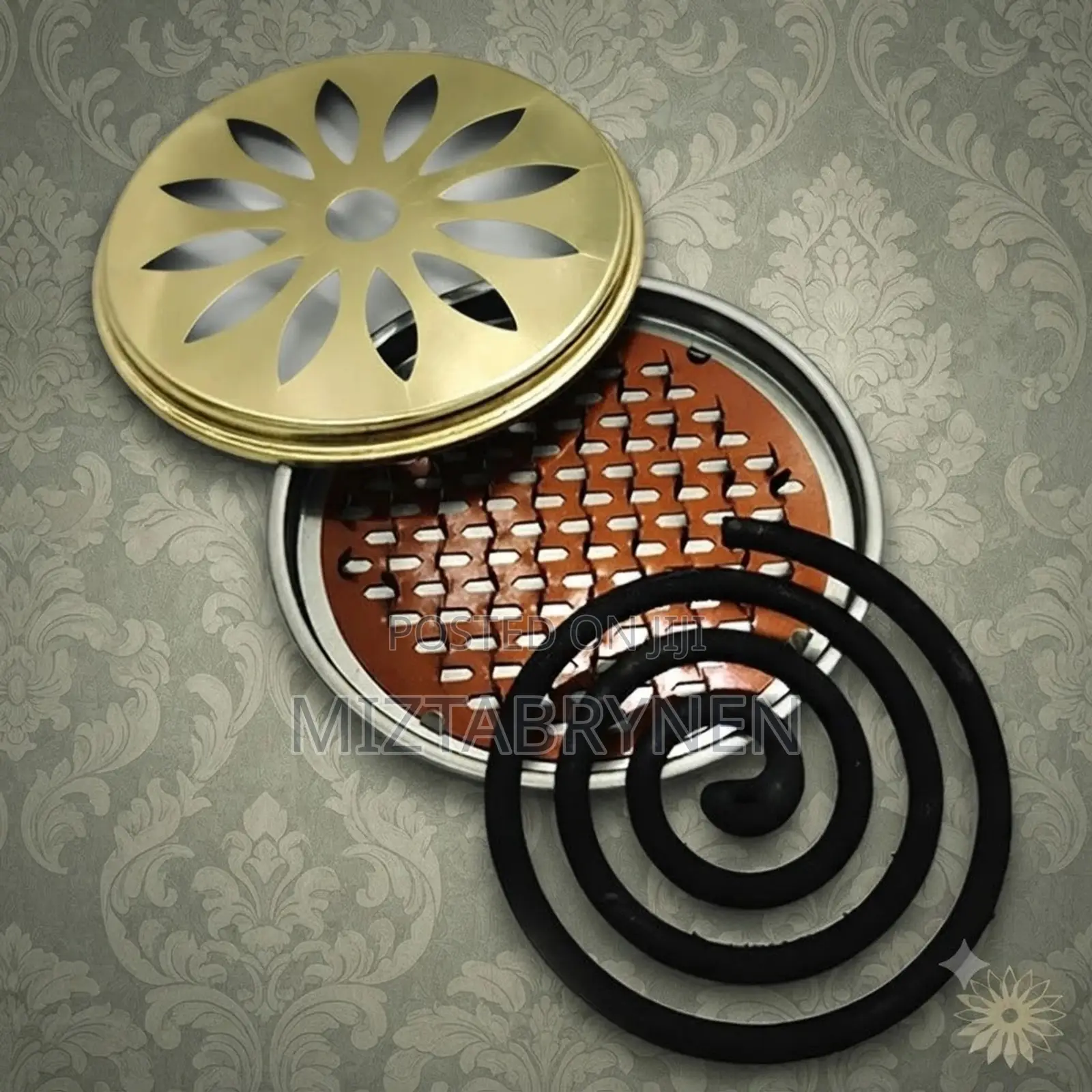Coil Herbs Incense Burner With Decorative Lid
