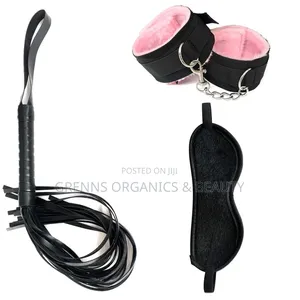 3pc BDSM Bondage Set Handcuffs Whip Blindfold Couples Sex Toy