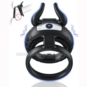 Bull Horn Vibrating Cock Ring Dual Ring Prostate Massager USB