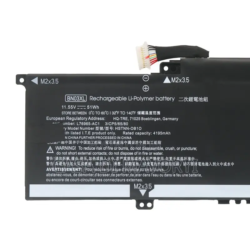 BN03XL 11.55V 51Wh Battery for HP Envy X360 13-Ay 15-Ed L76965-2c1