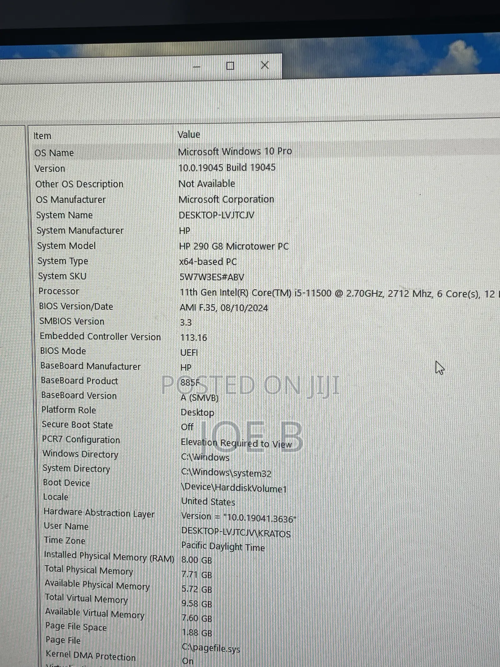 Desktop Computer HP 290 G9 8GB Intel Core i5 HDD+SSD 500GB