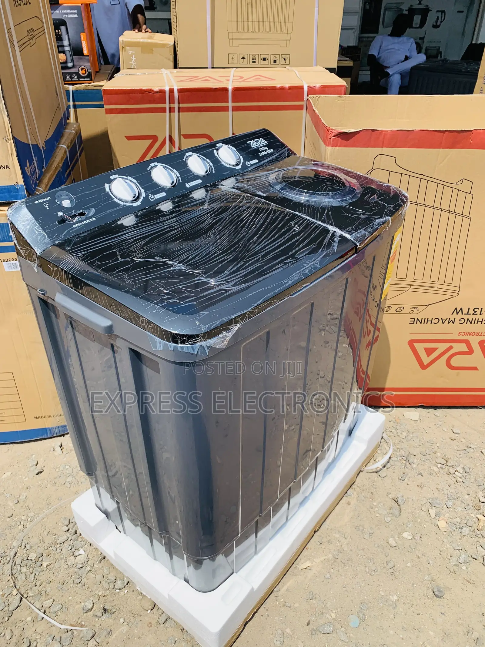 Text Us Zara Black 13kg Topload Twintub Semi Automatic