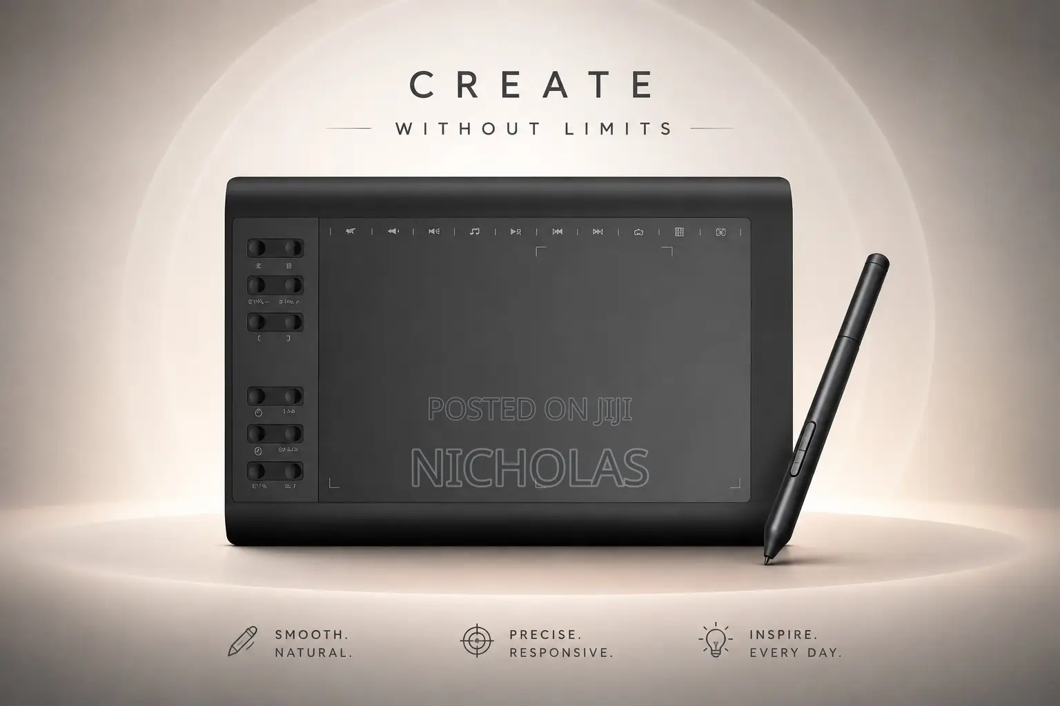 Graphics Drawing Tablet for Design Online Teaching - 10"x6"