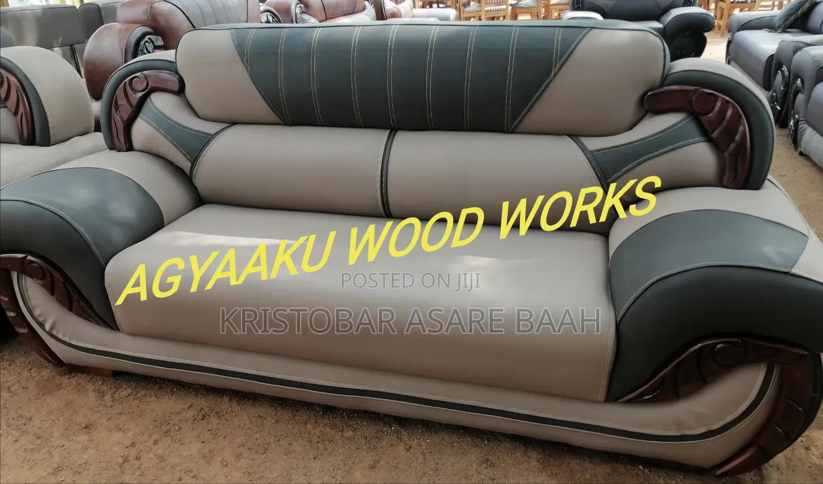 Quality Wood Frame Sofa Set