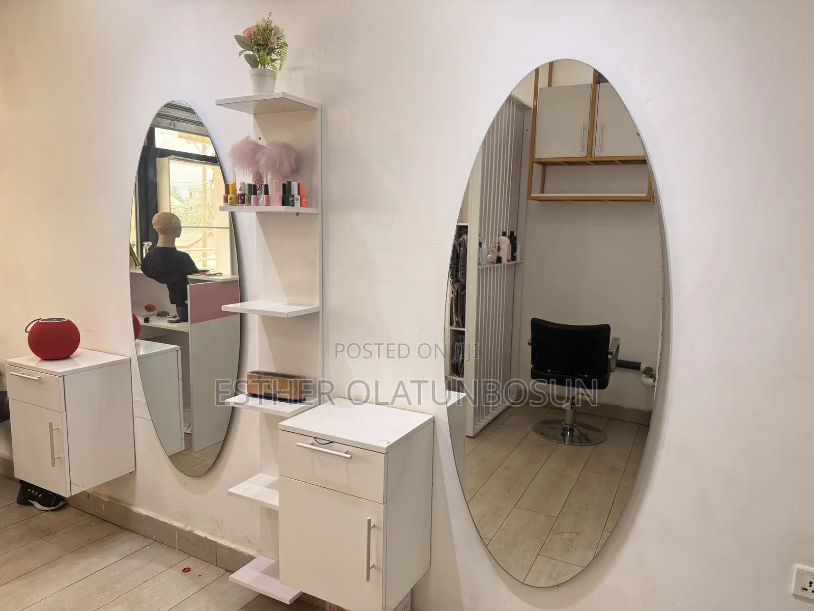 2 Salon Mirror With 2Side Drawers N Shelves Full Set