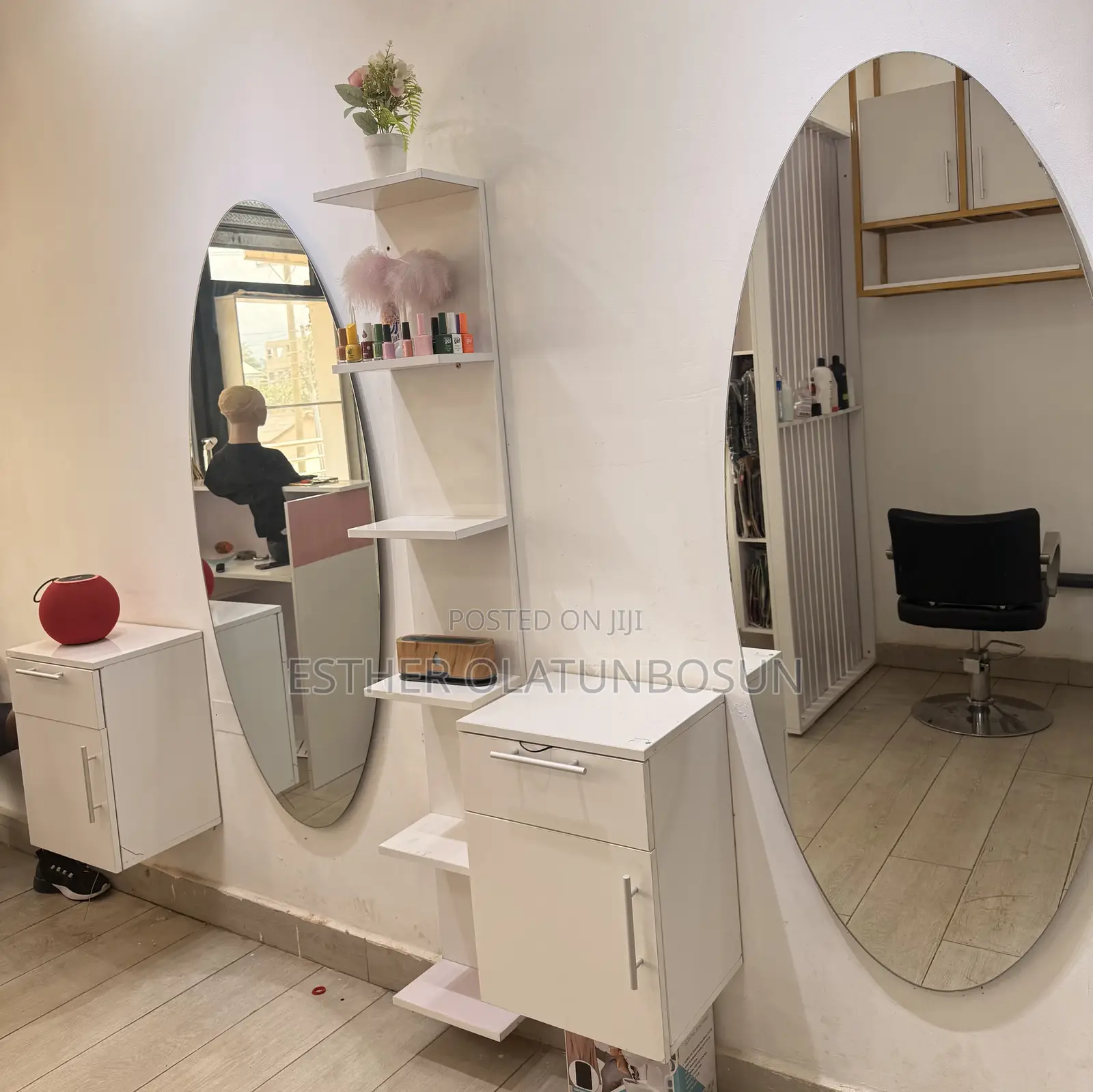 2 Salon Mirror With 2Side Drawers N Shelves Full Set