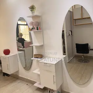 2 Salon Mirror With 2Side Drawers N Shelves Full Set