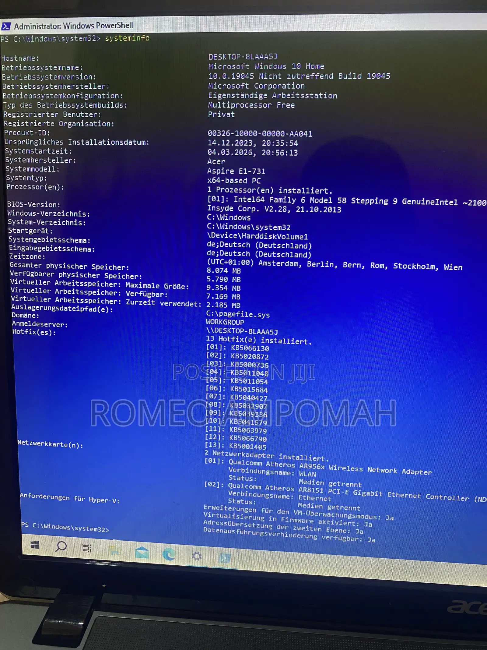 Laptop Acer Aspire 1 8GB Intel HDD 500GB