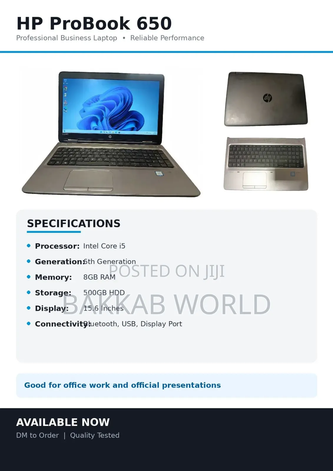 Laptop HP ProBook 650 G2 8GB Intel Core i5 HDD 500GB