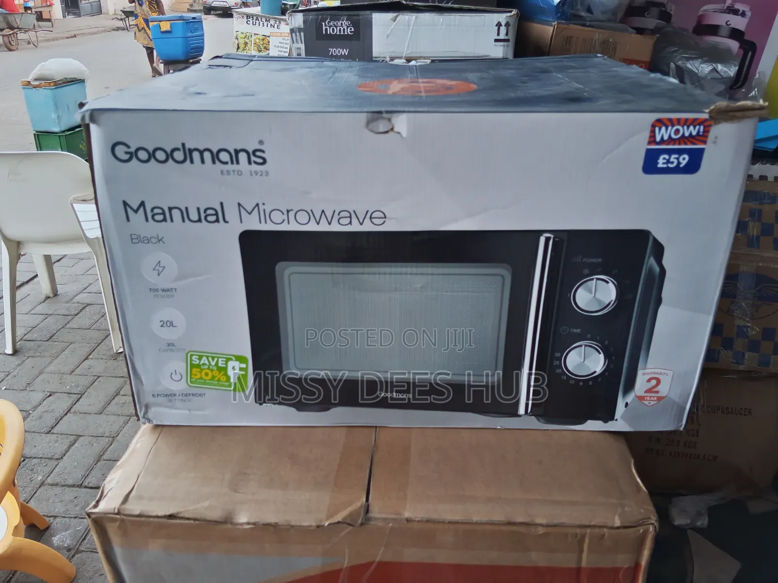 Goodmans 20L Manual Microwave - Black