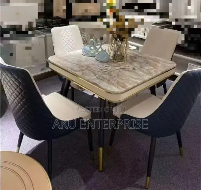 4 Chair Marble Dinning Table Set