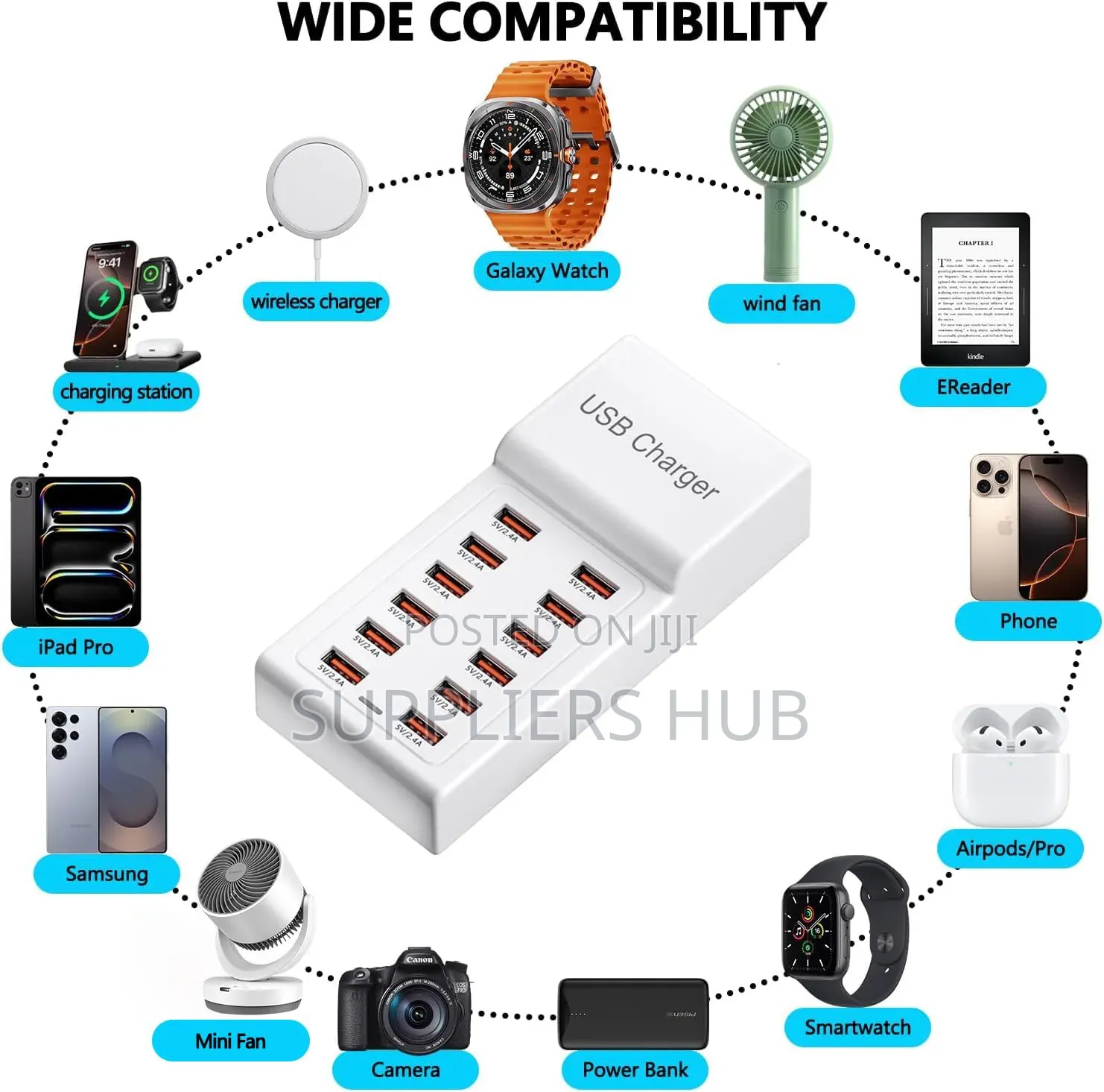 12port 50watts USB Charging Station