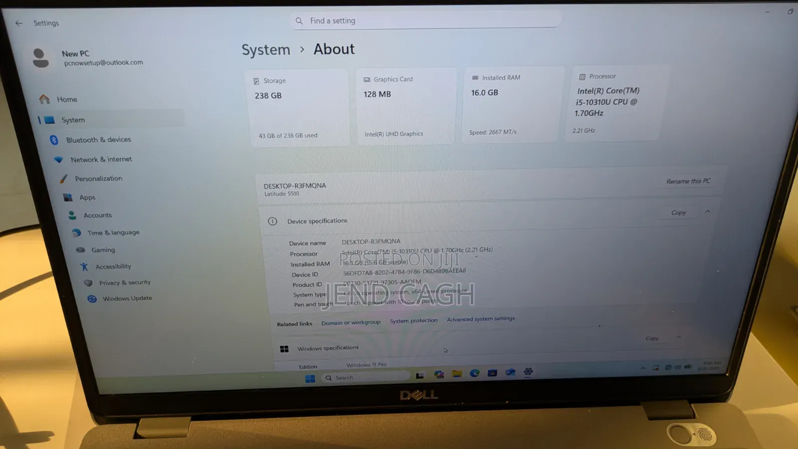 Laptop Dell Latitude 5510 16GB Intel Core i5 SSD 256GB