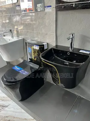Frencia WC With Basin. Luxury White and Gold, Black and Gold Morden