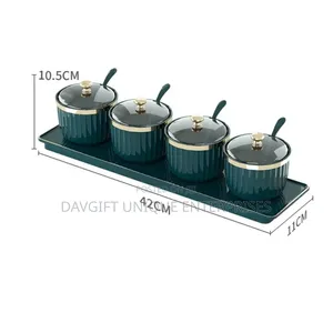 Durable Spices Containers With Spoons and Stand