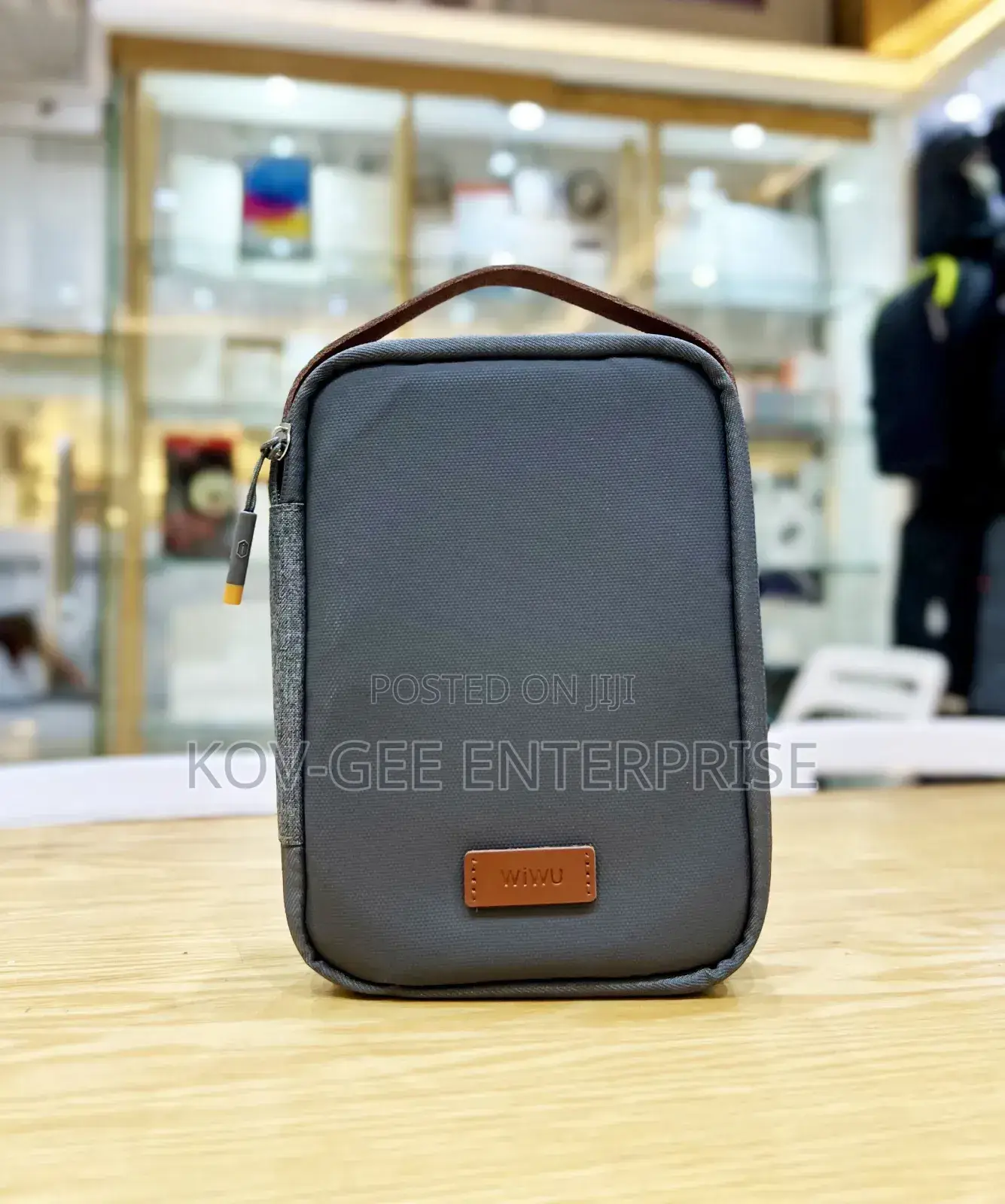 WiWU Travel Electronic Organizer Case Leather Portable Bag