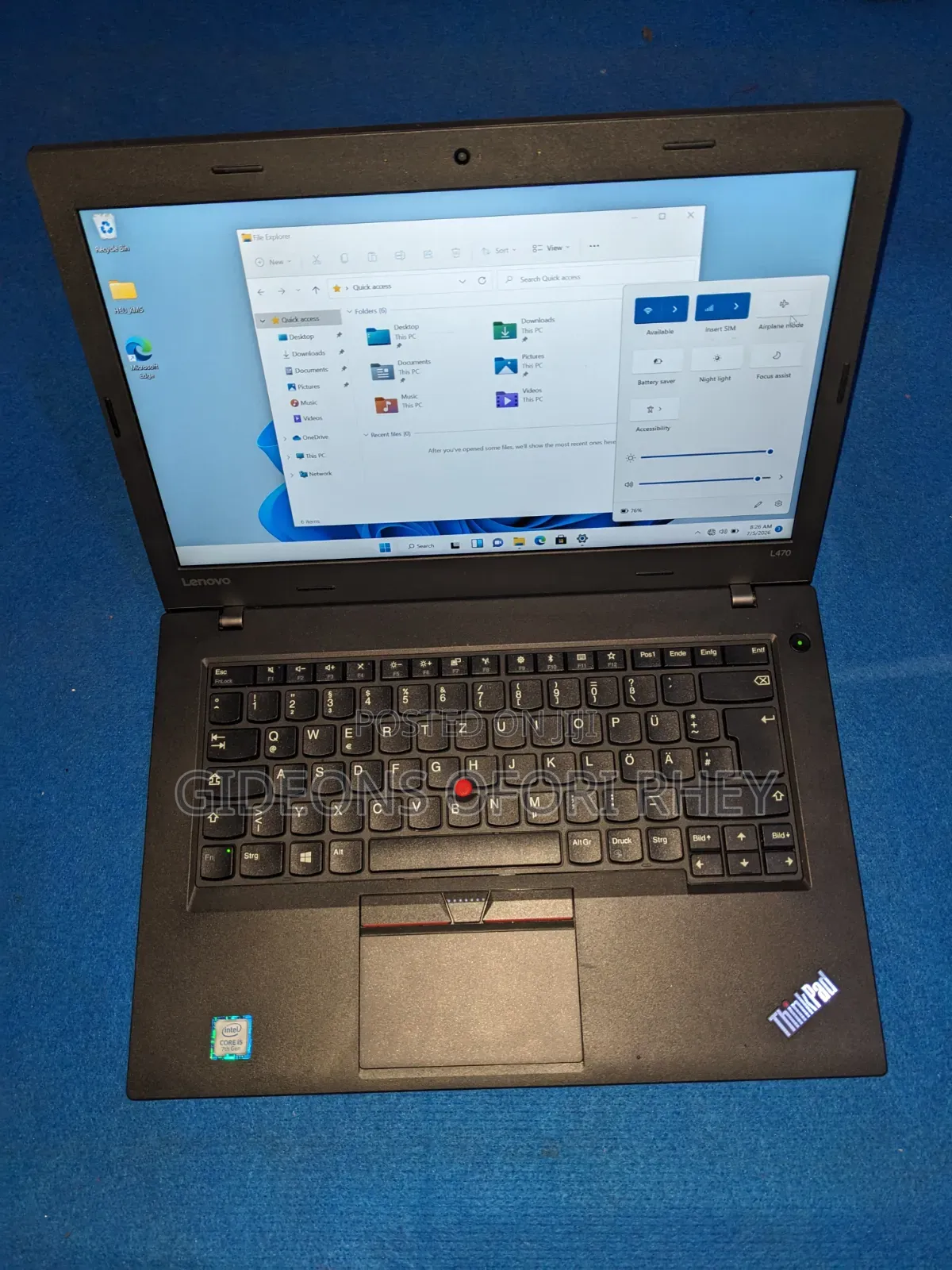 Laptop Lenovo ThinkPad L470 8GB Intel Core i5 SSD 512GB