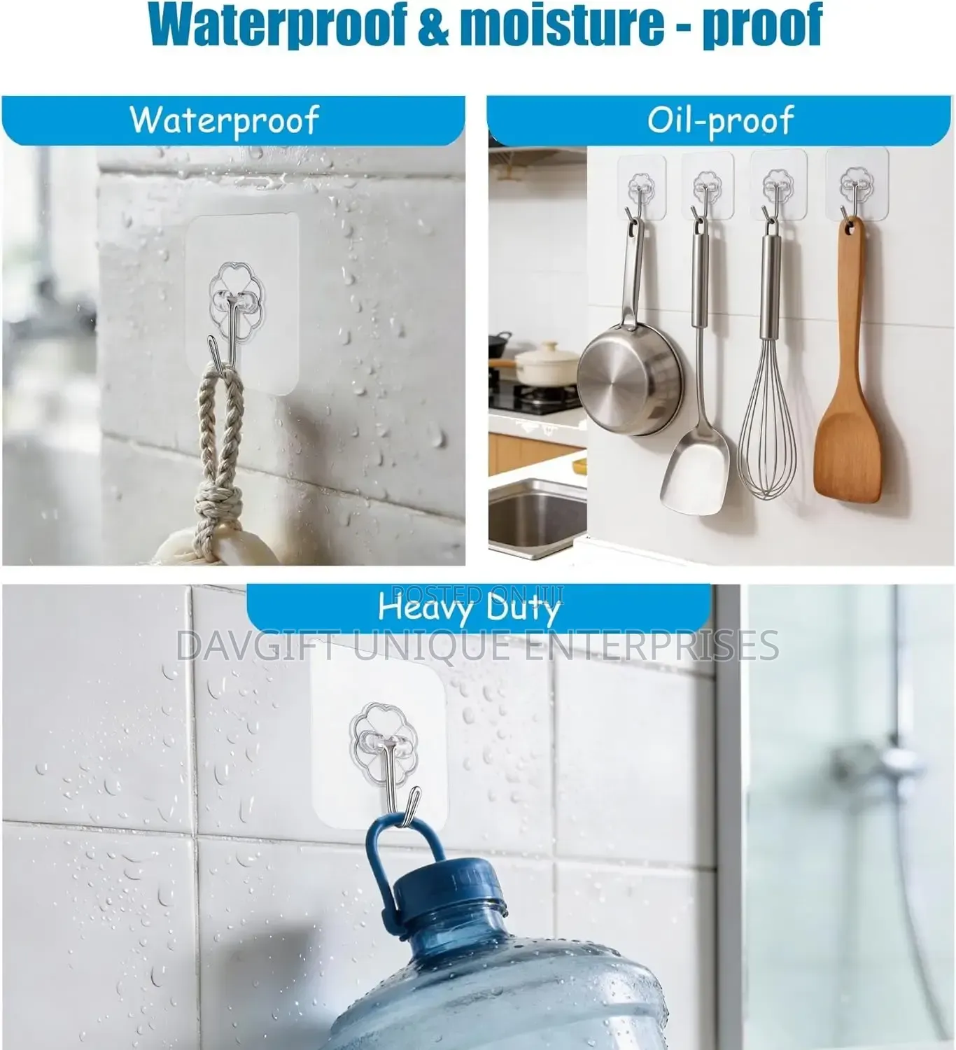 12pcs Adhesive Hooks