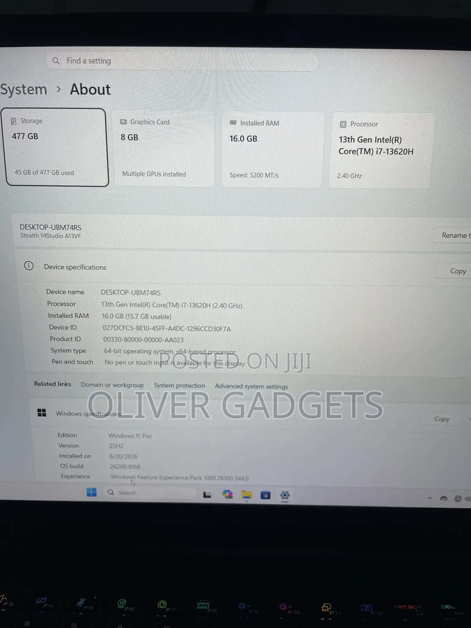 Laptop MSI Stealth 14 Studio A13VF 16GB Intel Core i7 SSD 512GB