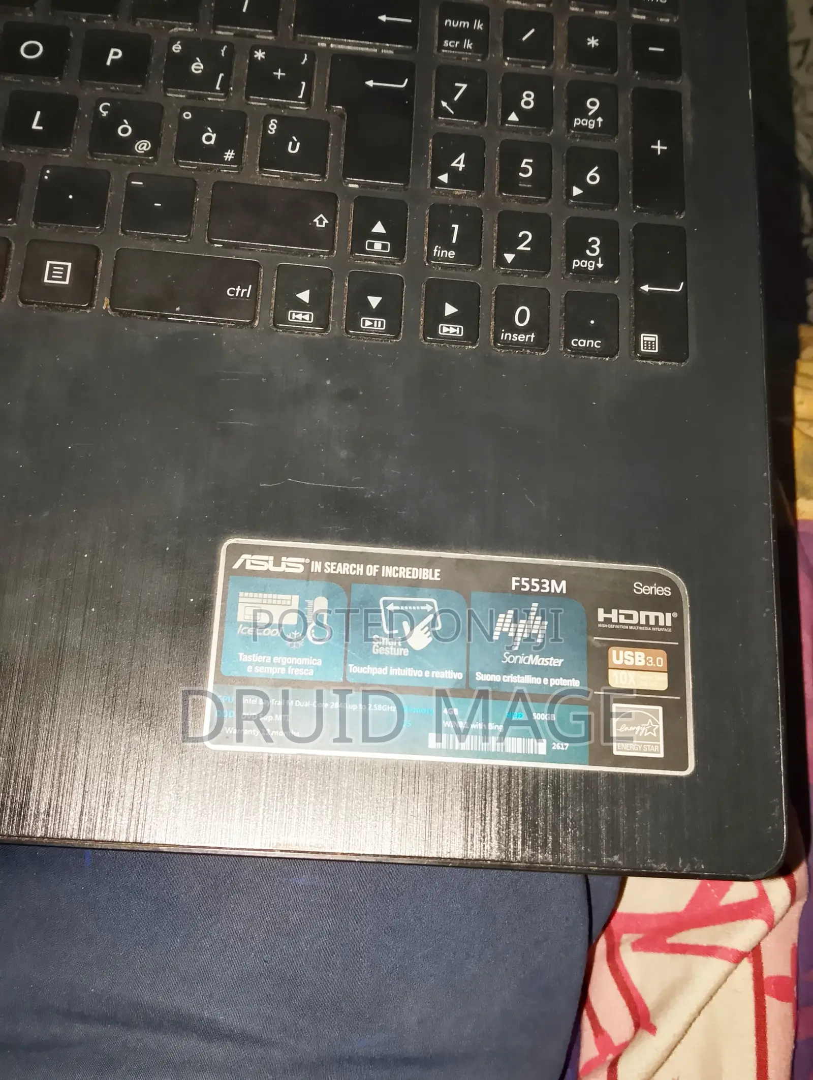 Laptop Asus 4GB Intel HDD 500GB