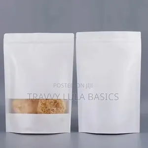 New White Craft Paper Ziplock Stand Up Pouch