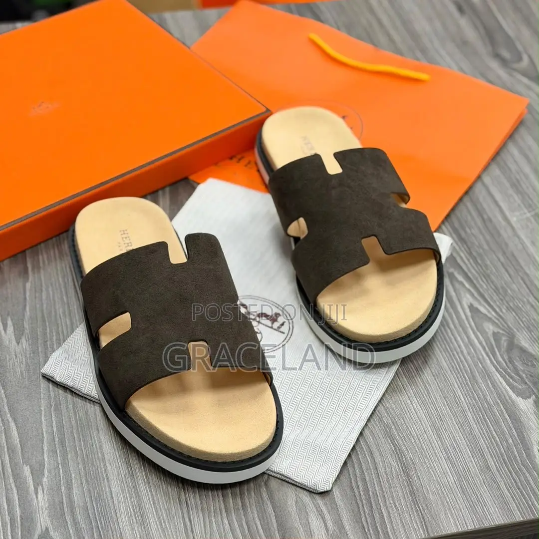 This Is Original Hermes for Men Outfit Real Pure Leather Slippers