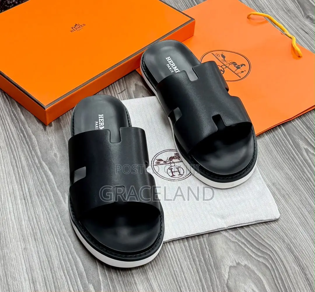 This Is Original Hermes for Men Outfit Real Pure Leather Slippers