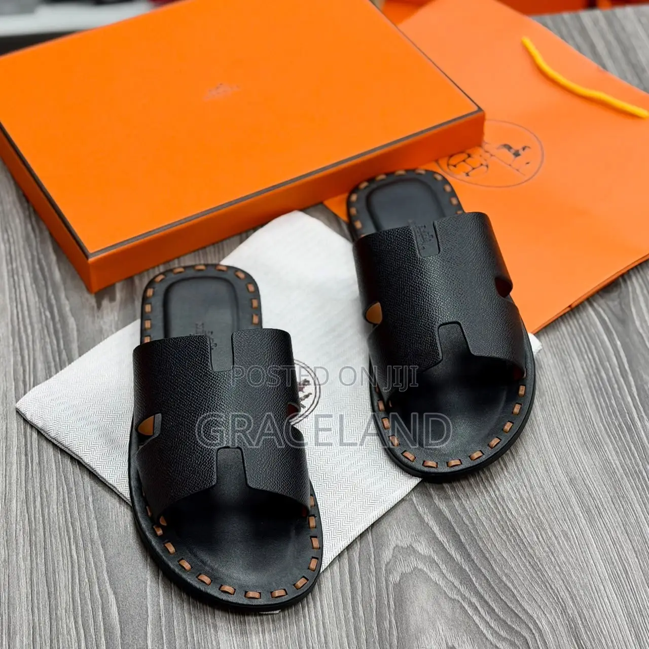 This Is Original Hermes for Men Outfit Real Pure Leather Slippers