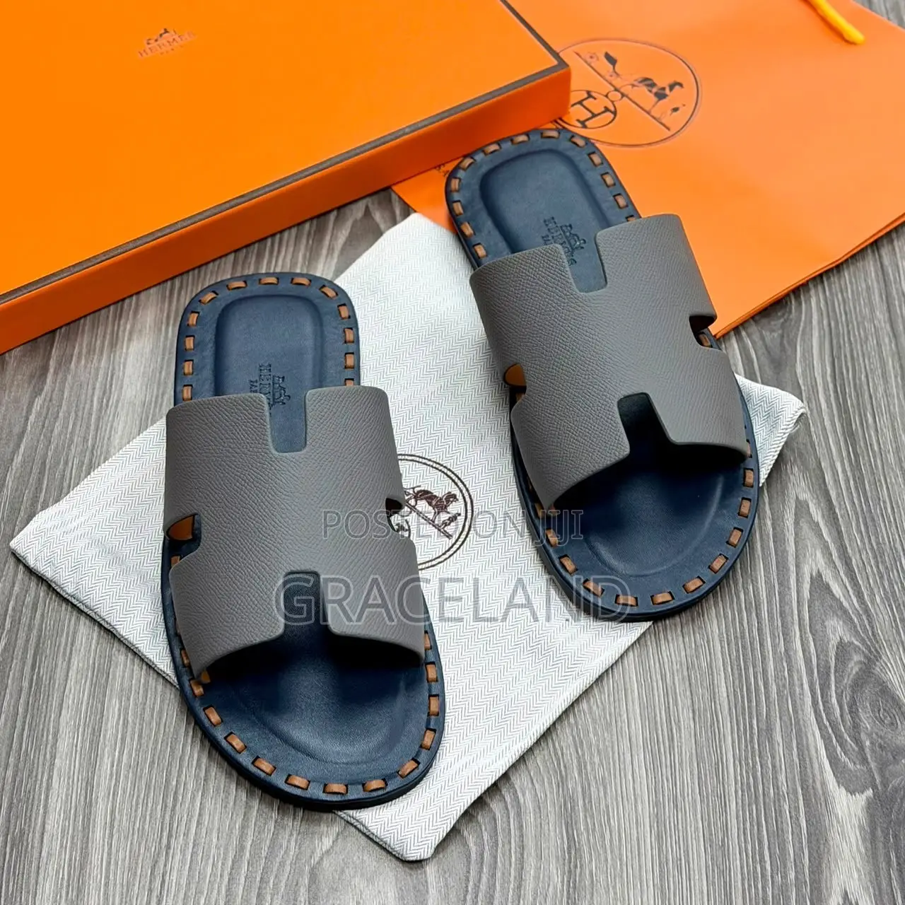 This Is Original Hermes for Men Outfit Real Pure Leather Slippers