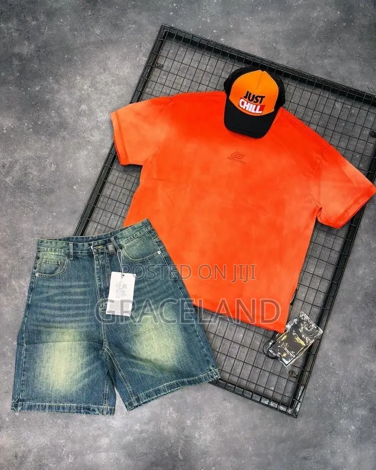 All Selective Designs for Men 2in1 Set Jeans Shorts-Top Available