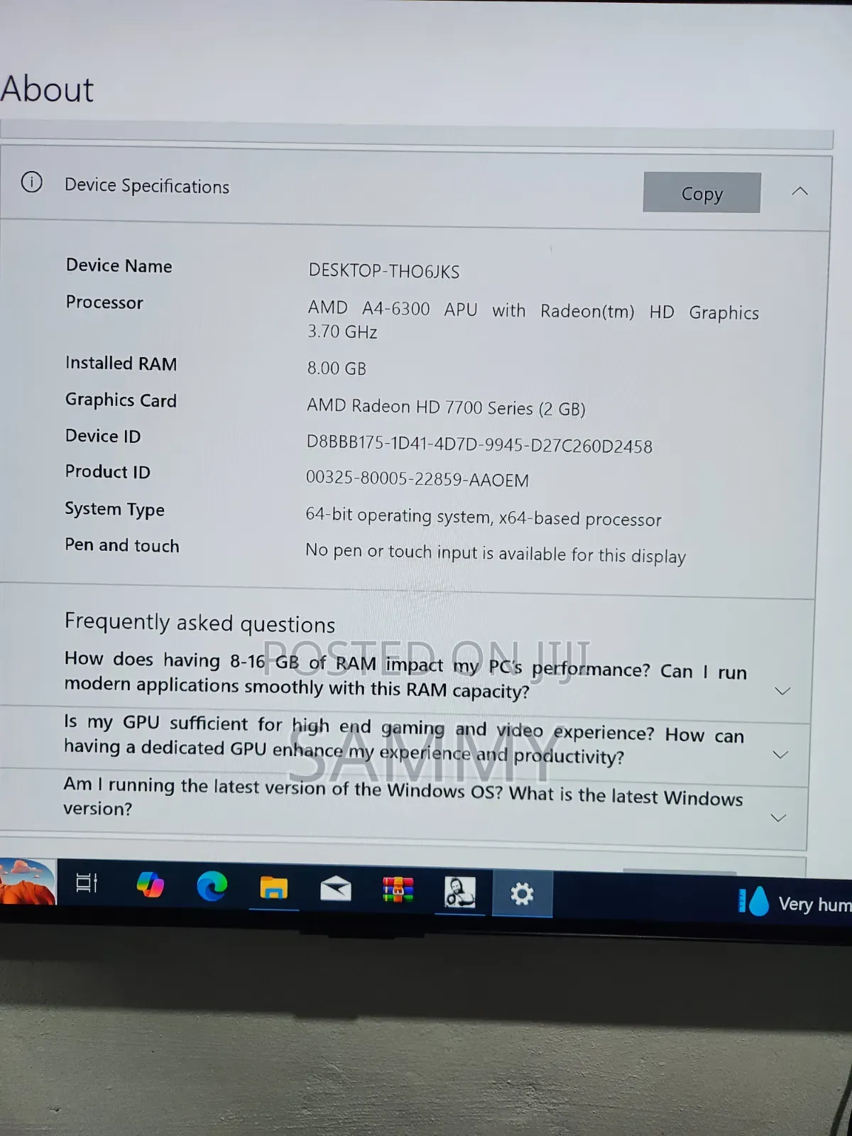 Desktop Computer 8GB AMD A4 HDD 1T