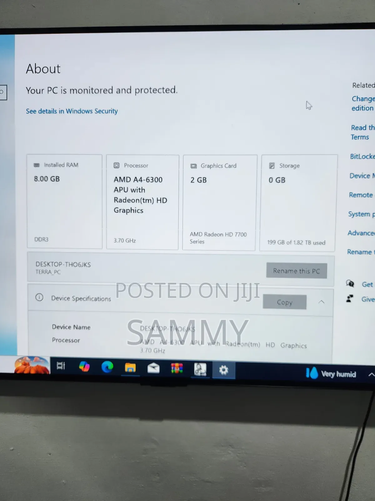 Desktop Computer 8GB AMD A4 HDD 1T
