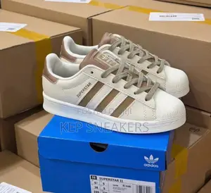 Adidas Superstar II White and Bronze-Brown
