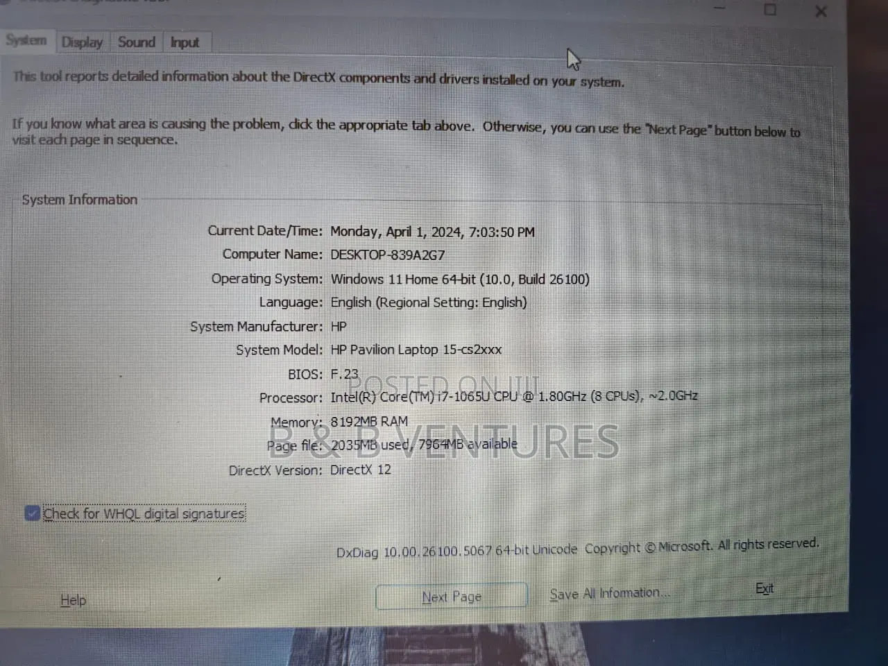 Laptop HP Pavilion 15 4GB Intel Core i7 SSD 256GB