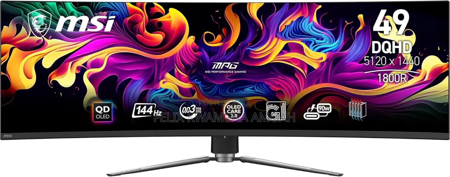 Msi Gaming Monitor QD-OLED, 49 Curved OLED Gaming Monitor 5120 X 1440