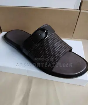 Arvento Buckle Handmade Slippers - Coffee Brown