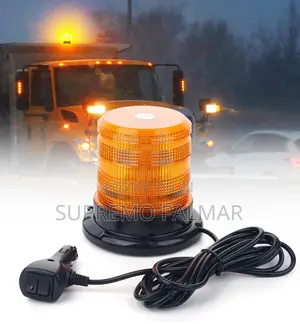 Amber LED Beacon Light 12-24v With Magnetic Base – 360- Rotating