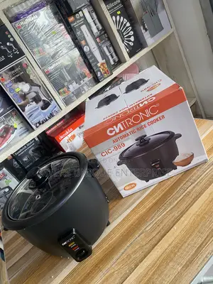 3L Citronic Black Automatic Rice Cooker With Glass Lid