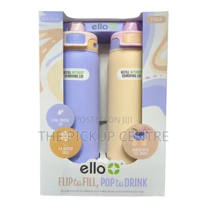 Ello Pop Fill 2-Pack Stainless Steel Water Bottle With Leak Proof