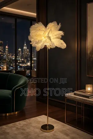 Ostrich Feather (Metal Floor Lamp)—Romantic Accent Light