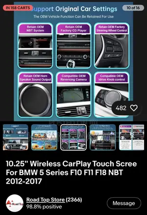 BMW F10 Apple/Android CarPlay Screen
