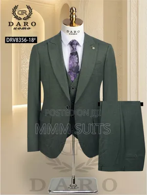 Classic and Elegant 3-Piece Daro Men's Suit in Teal Green In