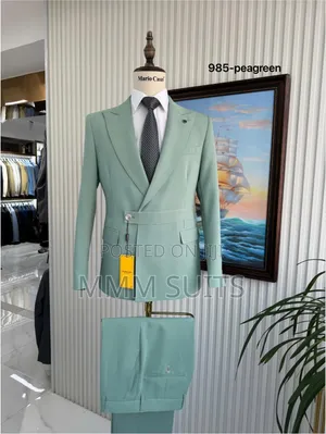 Classic 2-Piece Turkish Double-Breasted Men's Suit With Belt
