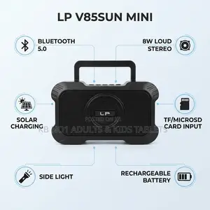 Portable Bluetooth Speaker Solar Power Flashlight,Radio, USB MicroSD