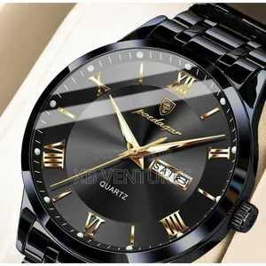 POEDAGAR 978 Men's Diamond-Studded Watch Business Leisure Black