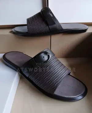 Arvento Buckle Handmade Slippers - Coffee Brown