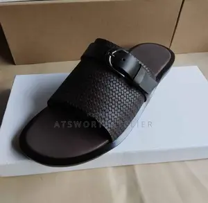 Arvento Buckle Handmade Slippers - Coffee Brown